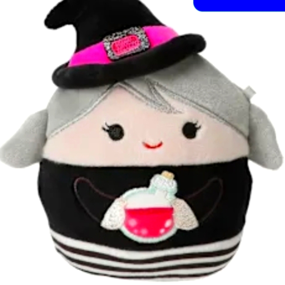 🎃 AGORA 🧙 Gray Haired Witch w Pink Poition Bottle Halloween 2025 Squishmallows